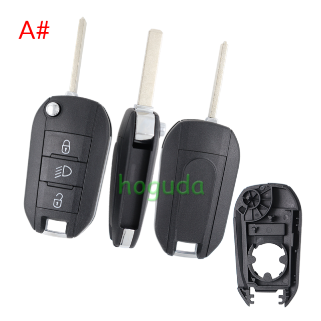 For Peugeot 3 button remote  Key Shell with VA2 307 blade EU version