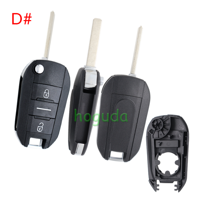 For Peugeot 3 button remote  Key Shell with HU83 407 blade EU version