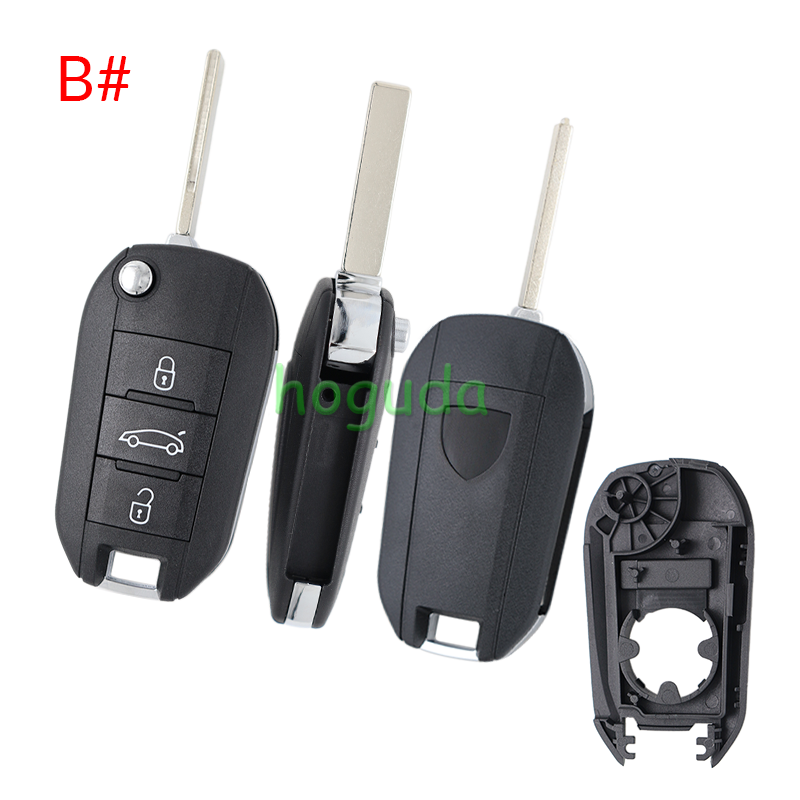 For Peugeot 3 button remote  Key Shell with HU83 407 blade EU version
