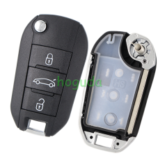 For Peugeot 3 button remote  Key Shell with HU83 407 blade EU version