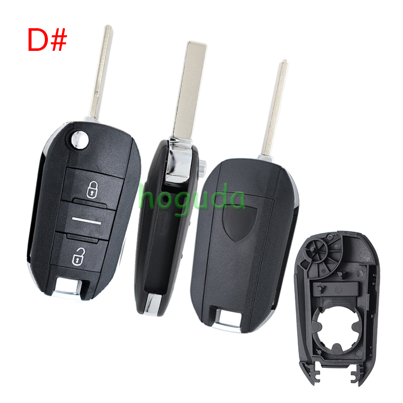 For Peugeot 3 button remote  Key Shell with HU83 407 blade EU version