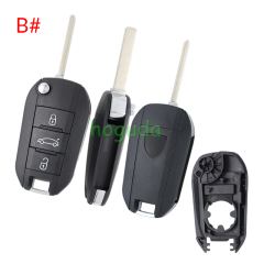 For Peugeot 3 button remote  Key Shell with VA2 307 blade EU version