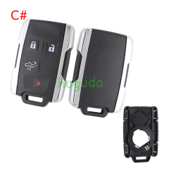 For Chevrolet black 2+1/3 +1/4+1/5+1 buttons remote key shell,the side part is white