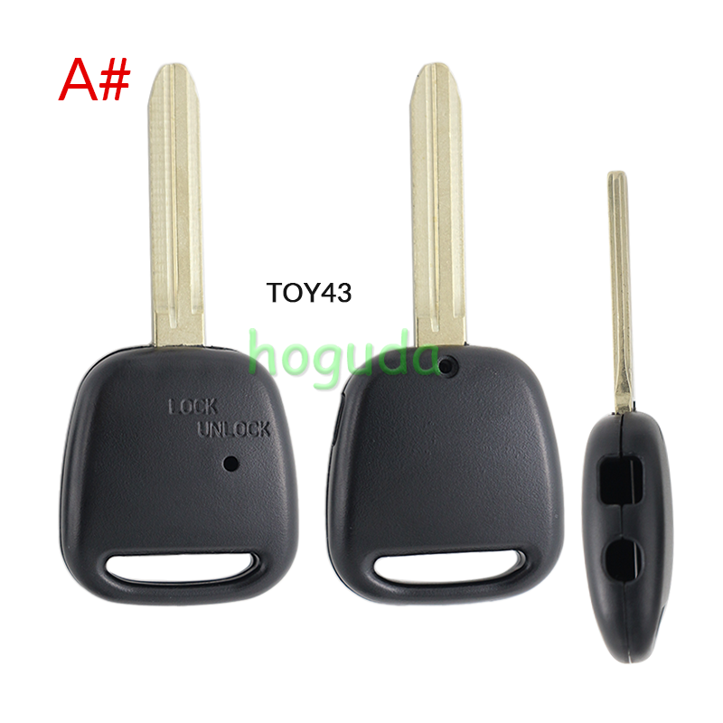 For Toyota 2 button remote key blank with   light hole