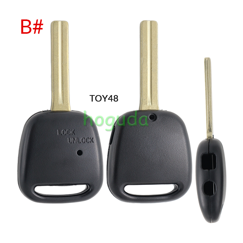 For Toyota 2 button remote key blank with   light hole