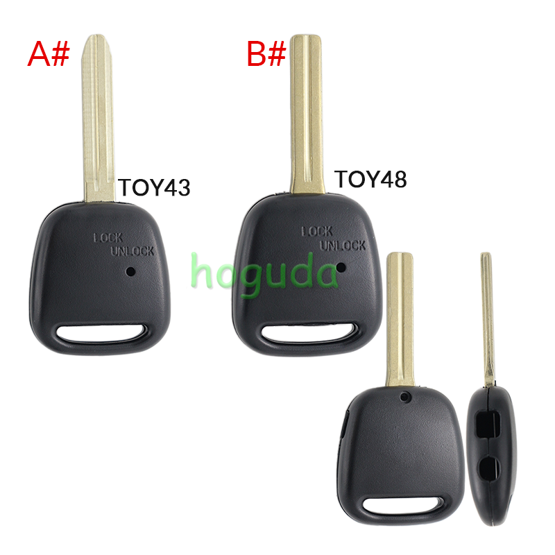 For Toyota 2 button remote key blank with   light hole