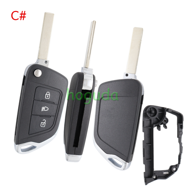 For Peugeot modified key 2/ 3 button remote key blank with 407 HU83 blade without battery place 0523 Please choose the button and key blade