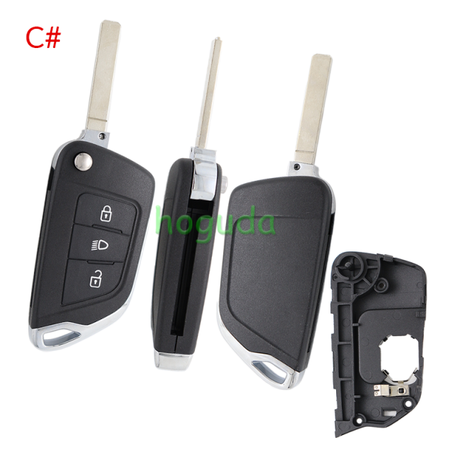 For Peugeot modified key 2/ 3 button remote key blank with 307 VA2 blade battery place 0536 Please choose the button and key blade