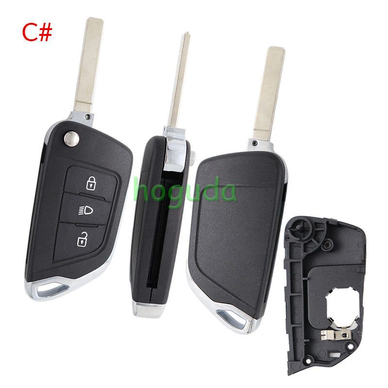 For Peugeot modified key 2/ 3 button remote key blank with 307 VA2 blade battery place 0536 Please choose the button and key blade