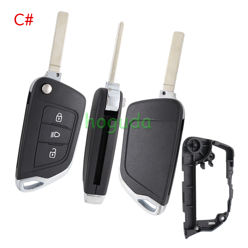 For Peugeot modified key 2/ 3 button remote key blank with 307 VA2 blade without battery place 0523 Please choose the button and key blade