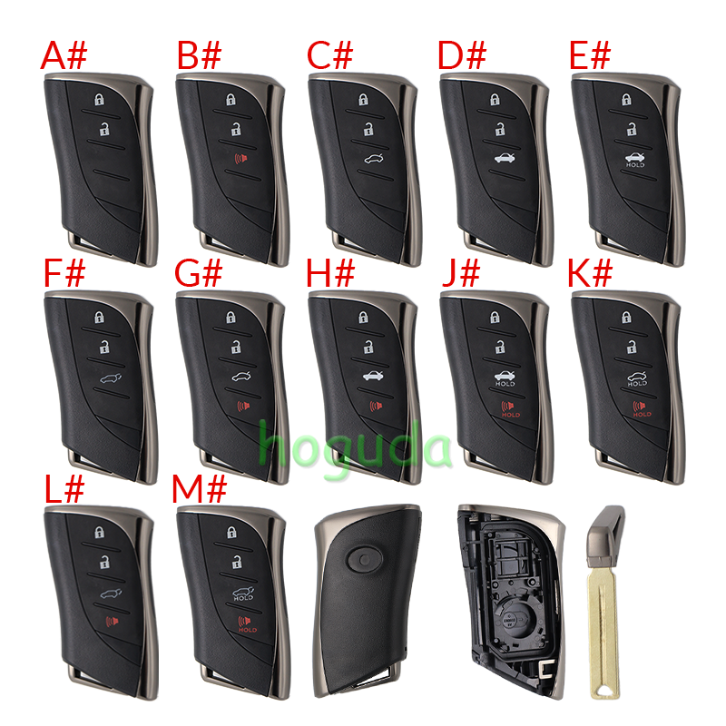 For Lexus 2/2+1/3/3+1 button remote key blank with key blade