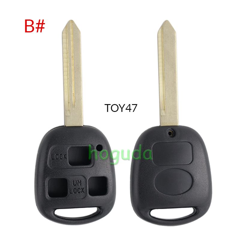 For Toyota 3 button remote key blank