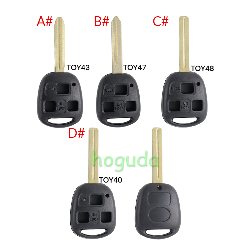For Toyota 3 button remote key blank