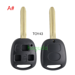 For Toyota 3 button remote key blank