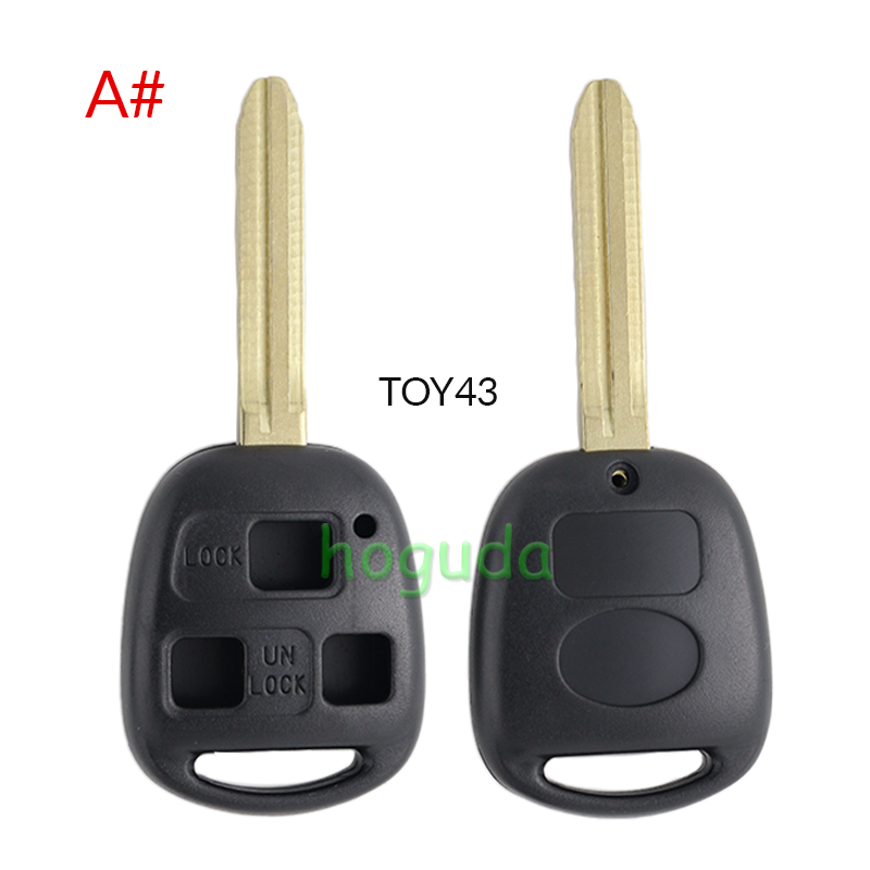 For Toyota 3 button remote key blank