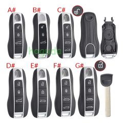 For new Porsche 3/4 button remote key blank with emmergency key blade