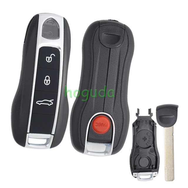 For Porsche 3+1button remote key blank with emmergency key blade