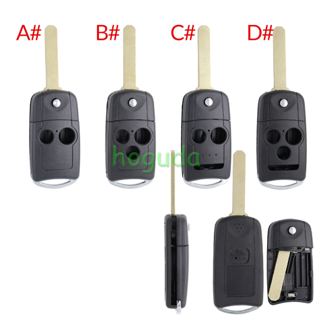 For Honda 2/2+1/3/3+1 button flip remote key blank