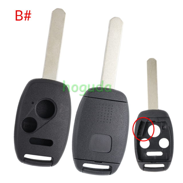 For GTL high quality Honda 2/2+1/3/3+1 button remote key blank with battery clamp