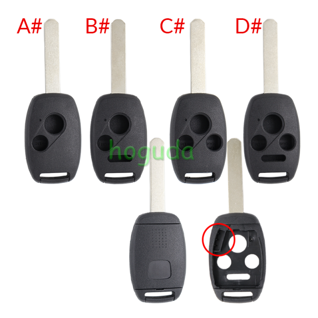 For GTL high quality Honda 2/2+1/3/3+1 button remote key blank with battery clamp