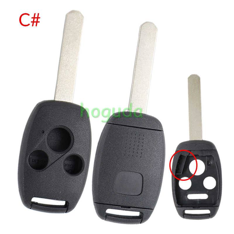 For GTL high quality Honda 2/2+1/3/3+1 button remote key blank with battery clamp