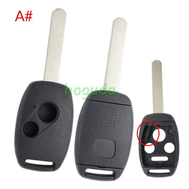 For GTL high quality Honda 2/2+1/3/3+1 button remote key blank with battery clamp