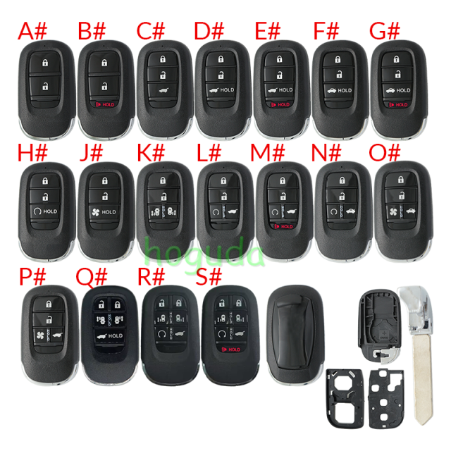 For Honda 2/2+1/3/3+1/4/4+1/5/6/6+1 button remote key blank without logo