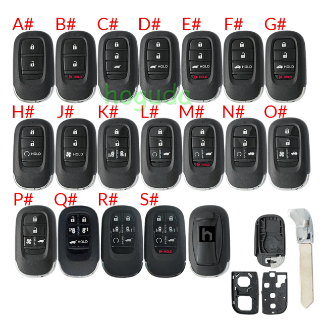 For Honda 2/2+1/3/3+1/4/4+1/5/6/6+1 button remote key blank