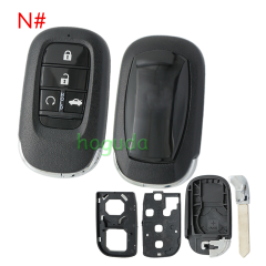 For Honda 2/2+1/3/3+1/4/4+1/5/6/6+1 button remote key blank without logo