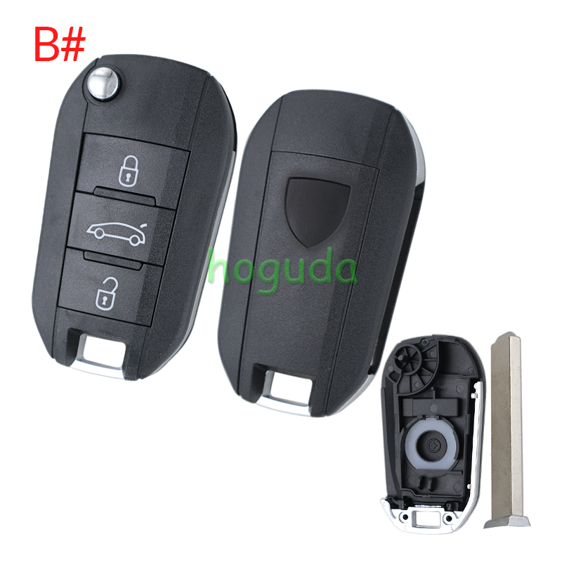 For Peugeot 3 button remote key blank with VA2 blade