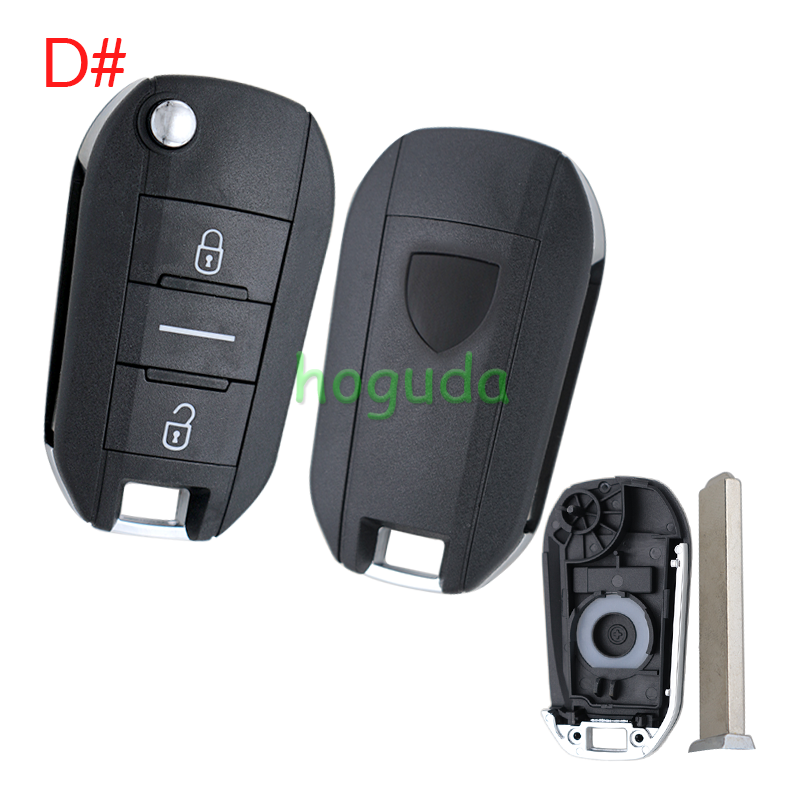 For Peugeot 3 button remote key blank with VA2 blade