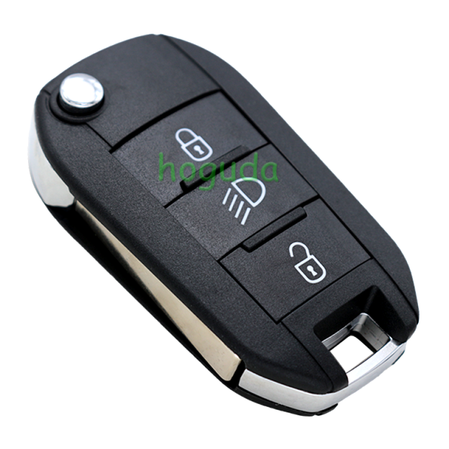For Peugeot 3 button remote key blank with HU83 blade without lg