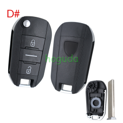 For Peugeot 3 button remote key blank with HU83 blade without lg