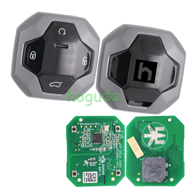 For Original Chery Jetour T2 4 Button smart key with 433MHz FSK NCF29AxX ID47 Chip