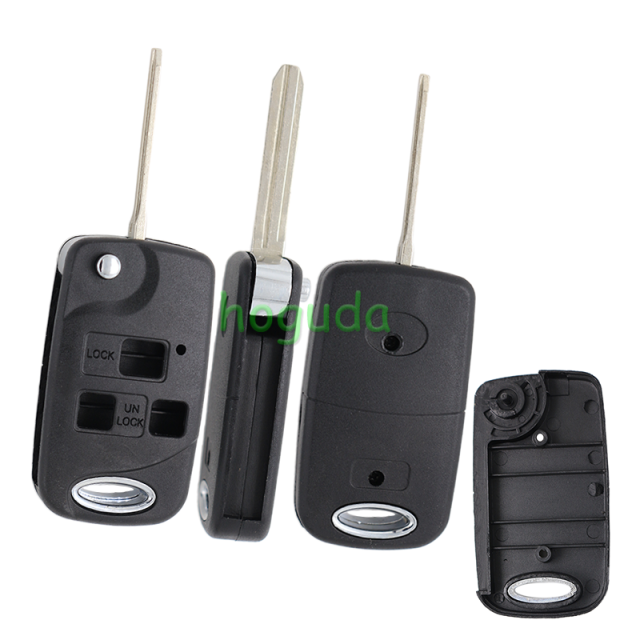 Toyota 3 button modified folding remote key blank with Toy43 Blade