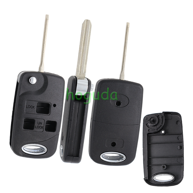 Toyota 3 button modified folding remote key blank with Toy43 Blade