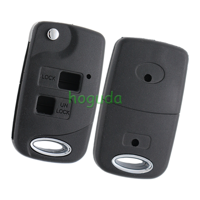 For Toyota 2 button modified folding remote key blank with Toy43 blade