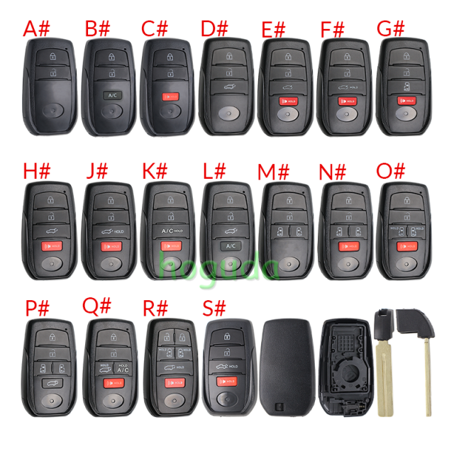 For Toyota 2/2+1/3/3+/1/4/4+1/5/5+1 button remote key blank with key Blade,please choose the key button