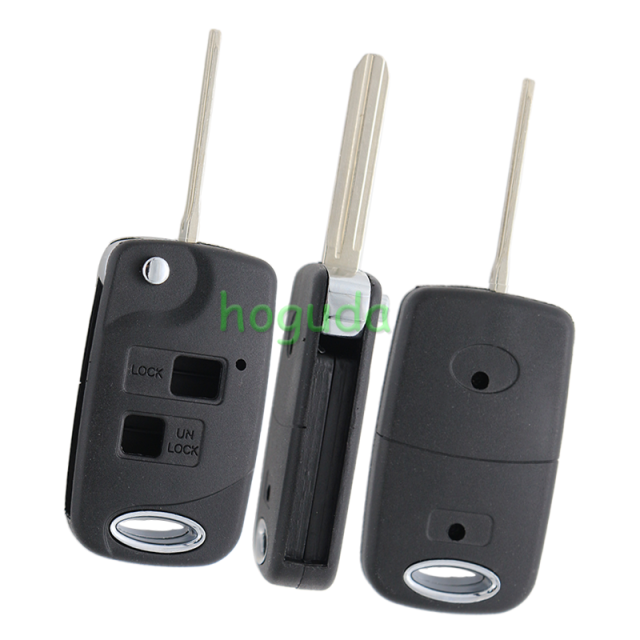For Toyota 2 button modified folding remote key blank with Toy43 blade