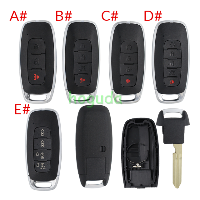 For Nissan 2+1/3+1/4/4+1 button smart key blank without logo