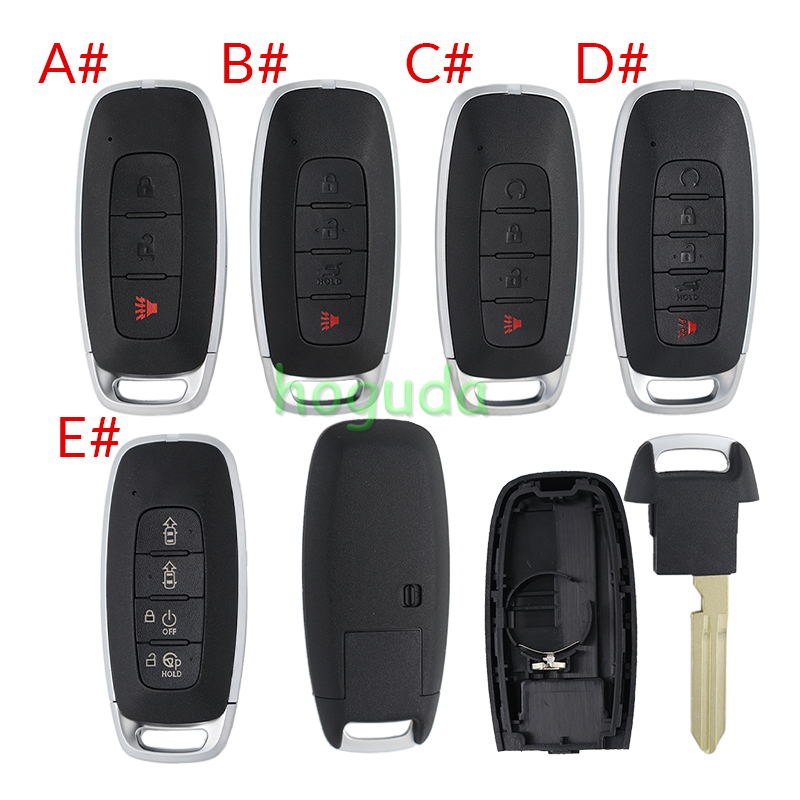 For Nissan 2+1/3+1/4/4+1 button smart key blank without logo