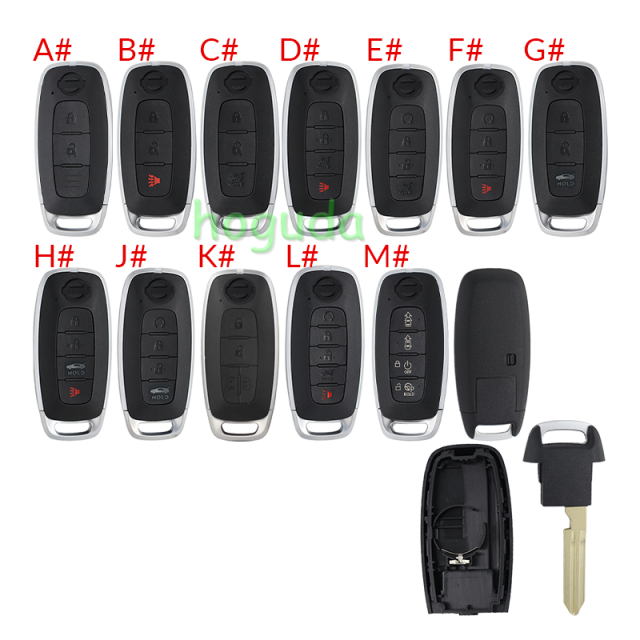 For Nissan 2/2+1/3/3+1/4/4+1 button smart key blank