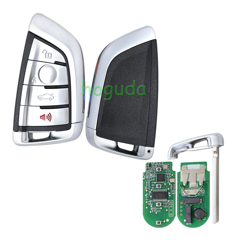For BMW smart card OM-F434 4 button remote key with PCB（Black）With 434MHZ /PCF7953P chip