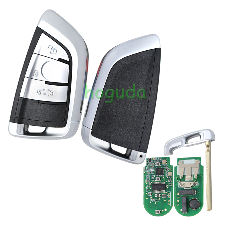 For BMW smart card OM-F434 3 button remote key with PCB（Black）With 434MHZ /PCF7953P chip