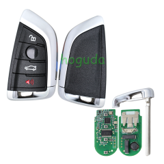 For BMW smart card OM-F434 4 button remote key with PCB（Black）With 434MHZ /PCF7953P chip