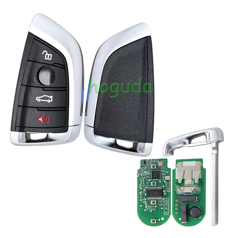 For BMW smart card OM-F434 4 button remote key with PCB（Black）With 434MHZ /PCF7953P chip