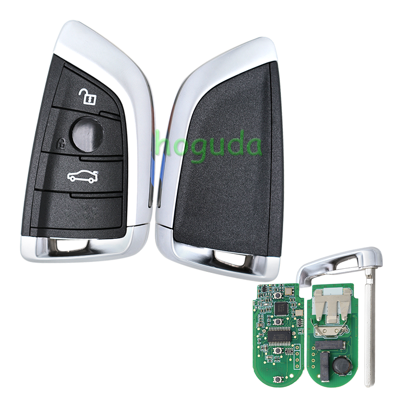 For BMW smart card OM-F434 3 button remote key with PCB（Black）With 434MHZ /PCF7953P chip