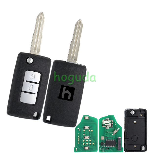 For Mitsubishi Pajero 2 button flip remote key with 433MHz 2PCF7941 ID46 Chip FCCID: G8D-635M-A P/N: M6370B882