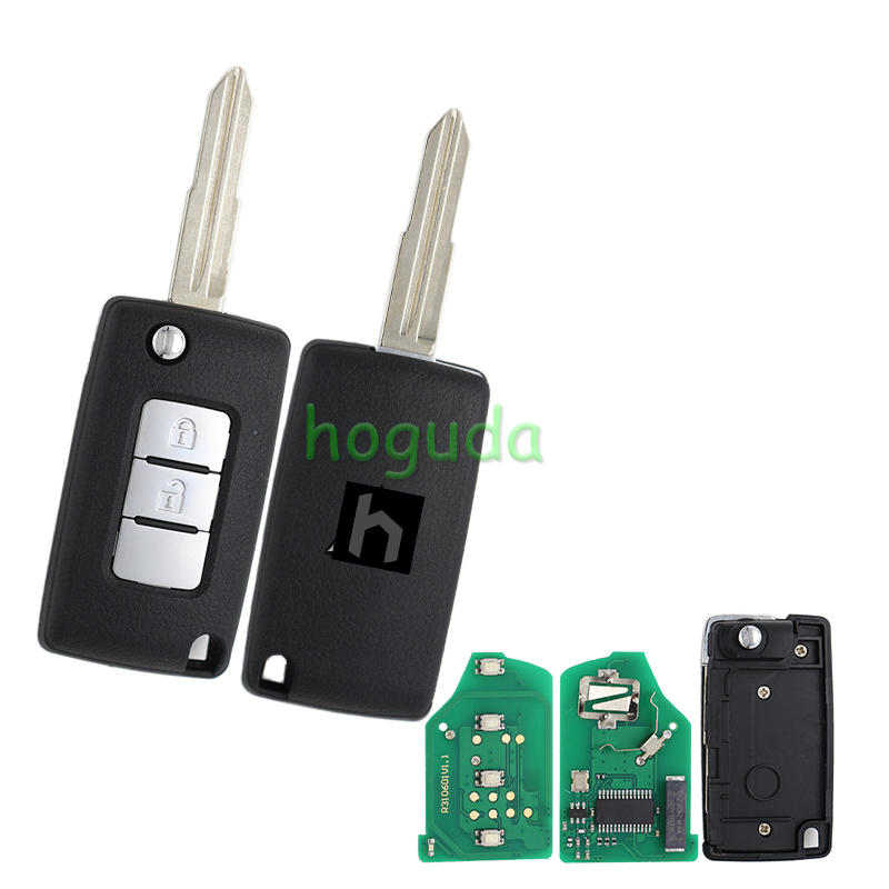 For Mitsubishi Pajero 2 button flip remote key with 433MHz 2PCF7941 ID46 Chip FCCID: G8D-635M-A P/N: M6370B882