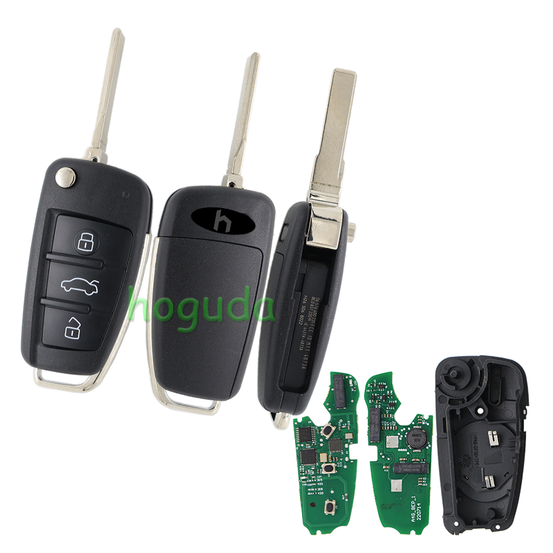 For Audi 3 button Keyless Go smart remote key with 8E Chip 315/434MHZ for choice 4F0837220AF